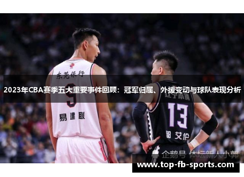 2023年CBA赛季五大重要事件回顾:冠军归属、外援变动与球队表现分析 2023年CBA赛季五大重要事件回顾:冠军归属、外援变动与球队表现分析