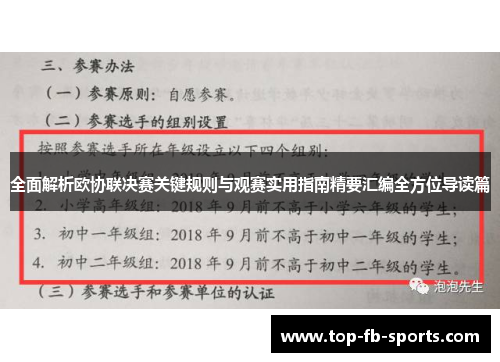 全面解析欧协联决赛关键规则与观赛实用指南精要汇编全方位导读篇